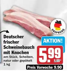HIT Deutscher frischer Schweinebauch mit Knochen Angebot