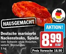 HIT Deutsche marinierte Nackensteaks, Spieße Angebot