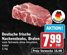 HIT Deutsche frische Nackensteaks, Braten Angebot