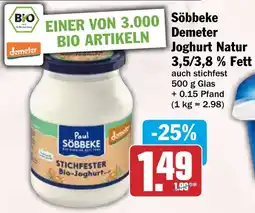 HIT Söbbeke Demeter Joghurt Natur Angebot