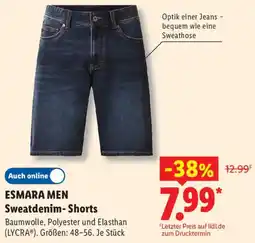 Lidl ESMARA MEN Sweatdenim-Shorts Angebot