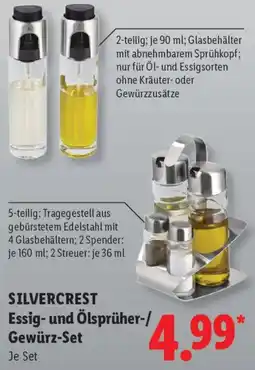 Lidl SILVERCREST Essig- und Ölsprüher-/ Gewürz-Set Angebot