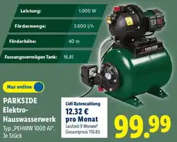 Lidl PARKSIDE Elektro Hauswasserwerk Angebot