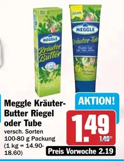 HIT Meggle Kräuter Butter Riegel oder Tube Angebot