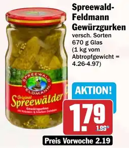 HIT Spreewald Feldmann Gewürzgurken Angebot