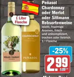 HIT Peñasol Chardonnay oder Merlot oder Sittmann Rebsortenweine Angebot
