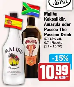 HIT Malibu Kokoslikör, Amarula oder Passoã The Passion Drink Angebot