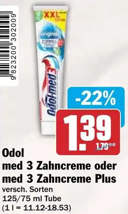 HIT Odol med 3 Zahncreme oder med 3 Zahncreme Plus Angebot