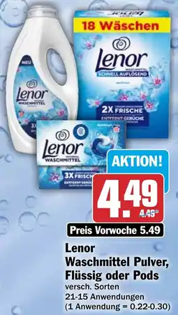 HIT Lenor Waschmittel Pulver, Flüssig oder Pods Angebot