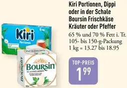 Galeria Markthalle Kiri Portionen, Dippi oder in der Schale Boursin Frischkäse Kräuter oder Pfeffer Angebot