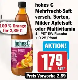HIT hohes C Mehrfrucht-Saft versch. Sorten, Milder Apfelsaft oder Multivitamin Angebot