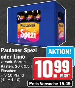 HIT Paulaner Spezi oder Limo Angebot