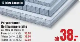 B1 Discount Baumarkt Polycarbonat Hohlkammerplatte Angebot
