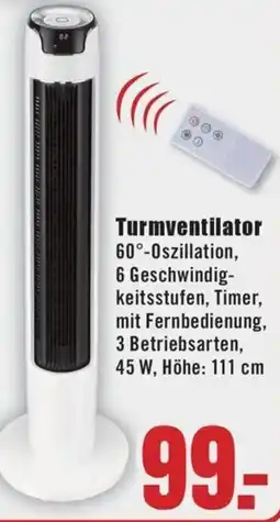 B1 Discount Baumarkt Turmventilator Angebot