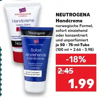 Kaufland Neutrogena Handcreme je 50 - 75-ml-Tube Angebot