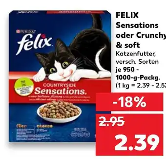 Kaufland Felix Sensations oder Crunchy & Soft je 950 - 1000-g-Packg. Angebot