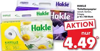 Kaufland Hakle Toilettenpapier je 16 x 150 Blatt Angebot