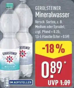 Aldi Nord GEROLSTEINER Mineralwasser Angebot