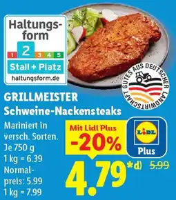 Lidl GRILLMEISTER Schweine-Nackensteaks Angebot