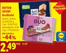 Lidl RITTER SPORT Groẞtafel Angebot