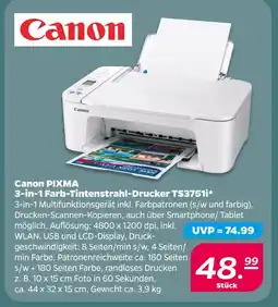 Netto Canon pixma 3-in-1 farb-tintenstrahl-drucker ts3751i Angebot