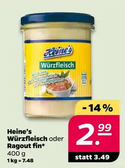 Netto Heine's würzfleisch Angebot