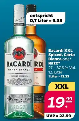 Netto Bacardi bacardi xxl spiced, carta blanca oder razz Angebot