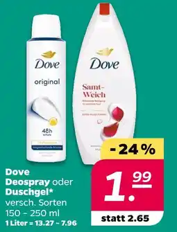 Netto Dove deospray oder duschgel Angebot