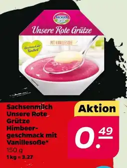 Netto Sachsenmilch unsere rote grütze himbeergeschmack mit vanillesoße Angebot
