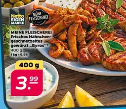 Netto Meine fleischerei frisches hähnchengeschnetzeltes gewürzt „gyros“ Angebot