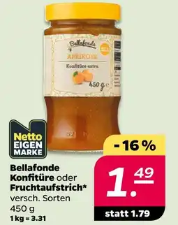 Netto Bellafonde konfitüre oder fruchtaufstrich Angebot