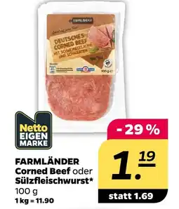 Netto Farmländer corned beef oder sülzfleischwurst Angebot