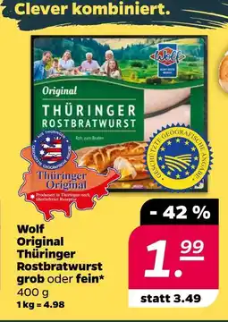 Netto Wolf original thüringer rostbratwurst Angebot