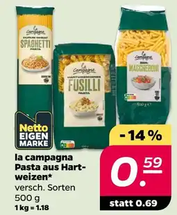 Netto La campagna pasta aus hartweizen Angebot