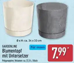Aldi Nord GARDENLINE Blumentopf mit Untersetzer Angebot