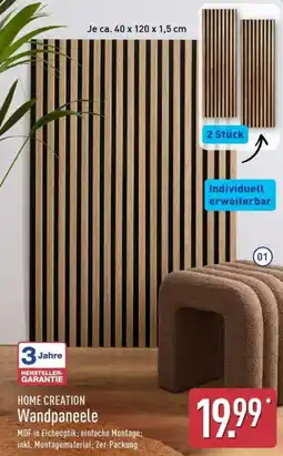 Aldi Nord HOME CREATION Wandpaneele Angebot