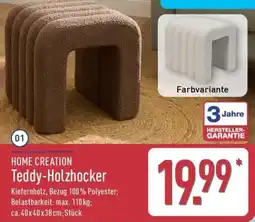 Aldi Nord HOME CREATION Teddy-Holzhocker Angebot