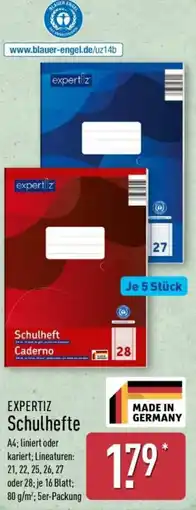 Aldi Nord EXPERTIZ Schulhefte Angebot