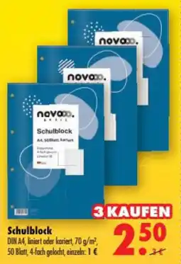 Mäc Geiz novo. Schulblock Angebot