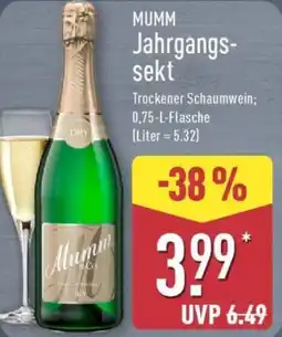 Aldi Nord MUMM Jahrgangssekt Angebot