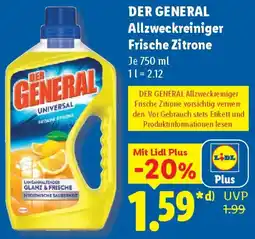 Lidl DER GENERAL Allzweckreiniger Frische Zitrone Angebot