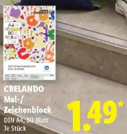 Lidl CRELANDO Mal-/ Zeichenblock Angebot