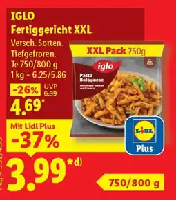 Lidl IGLO Fertiggericht XXL Angebot