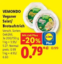 Lidl VEMONDO Veganer Salat/ Brotaufstrich Angebot