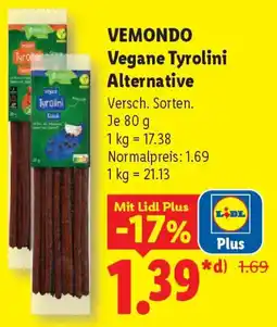 Lidl VEMONDO Vegane Tyrolini Alternative Angebot