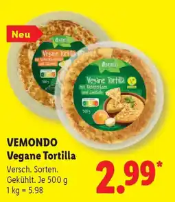 Lidl VEMONDO Vegane Tortilla Angebot