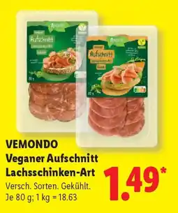 Lidl VEMONDO Veganer Aufschnitt Lachsschinken-Art Angebot