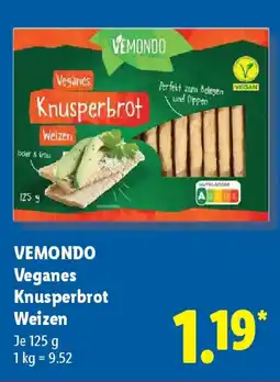 Lidl VEMONDO Veganes Knusperbrot Weizen Angebot