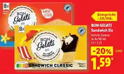 Lidl BON GELATI Sandwich Eis Angebot