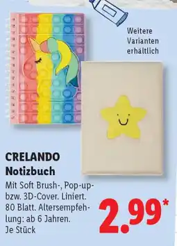 Lidl CRELANDO Notizbuch Angebot